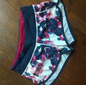 Lululemon Speed Shorts Blue & Pink Floral